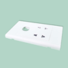 Ổ cắm đôi 2 chấu + 1 module hạt tròn