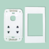 Ổ cắm đôi 2 chấu + 1 module hạt tròn