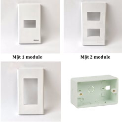 Bộ công tắc, ổ cắm Sino Vanlock, mặt thiết bị, đế nổi, đế âm dòng S18CC