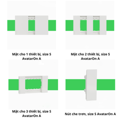 Bộ công tắc, ổ cắm , mặt thiết bị Schneider Electric dòng Avataron A, đế nổi, đế âm Sino Vanlock