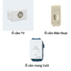Ổ cắm TV, ổ cắm cáp mạng, ổ cắm điện thoại Panasonic, mặt thiết bị vuông, đế âm vuông, dòng Wide