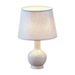 Đèn bàn Gốm Sứ Vân Đá Trắng Chấm Đen